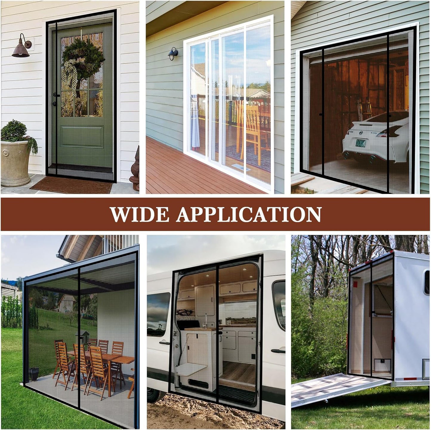 Customized Magnetic Screen Door Double Door Opening