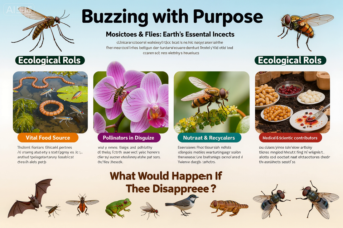 Buzzing with Purpose: The Essential Roles of Mosquitoes and Flies on Earth