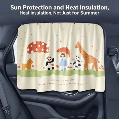 Car window sunshade – track mount design