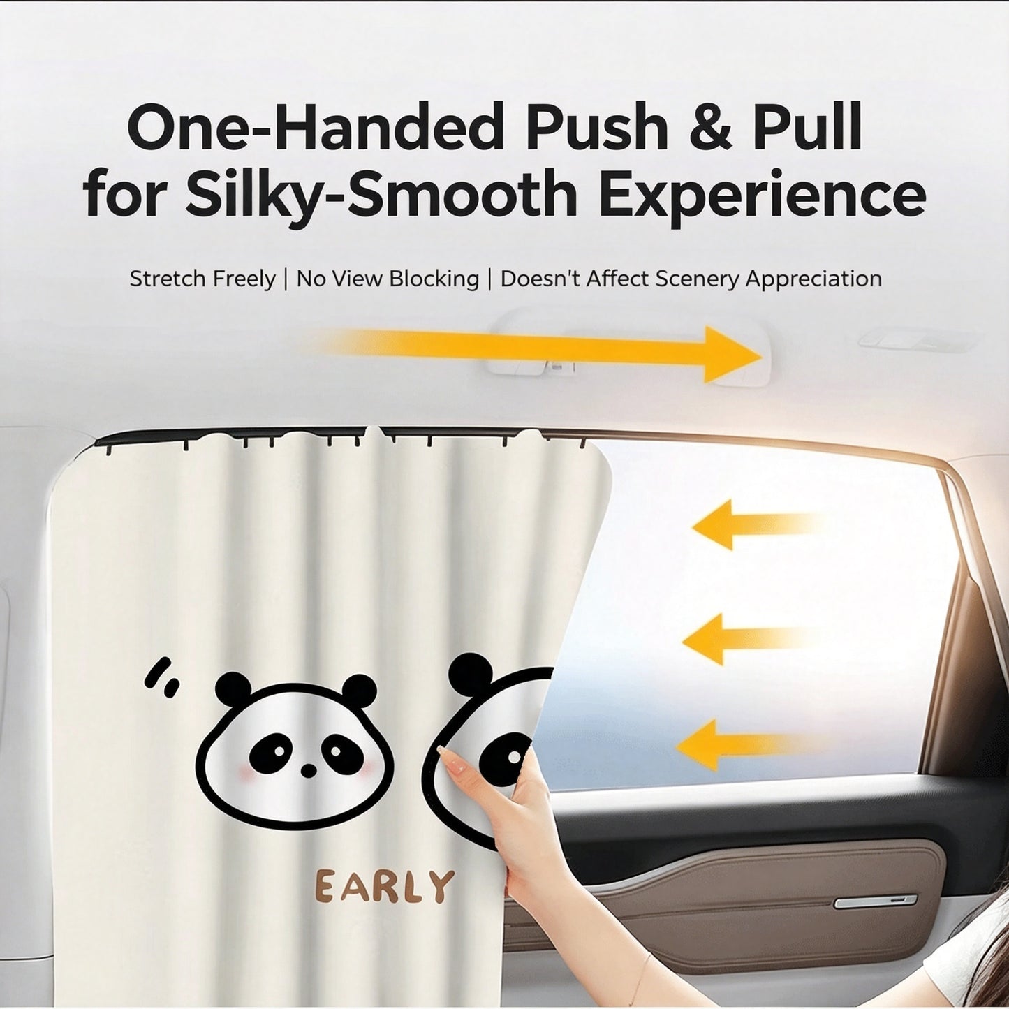 Car window sunshade – track mount design