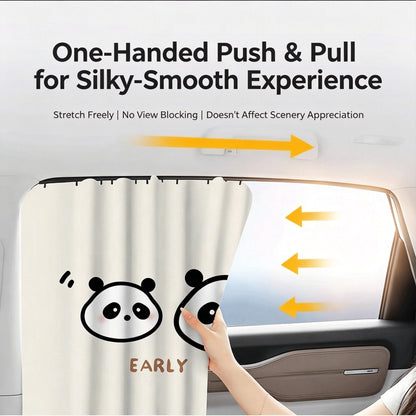 Car window sunshade – track mount design