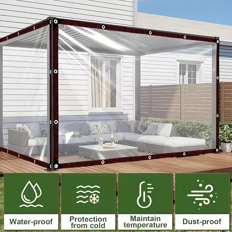 Clear Waterproof Tarp with Grommets Clear Vinyl Rain Cover