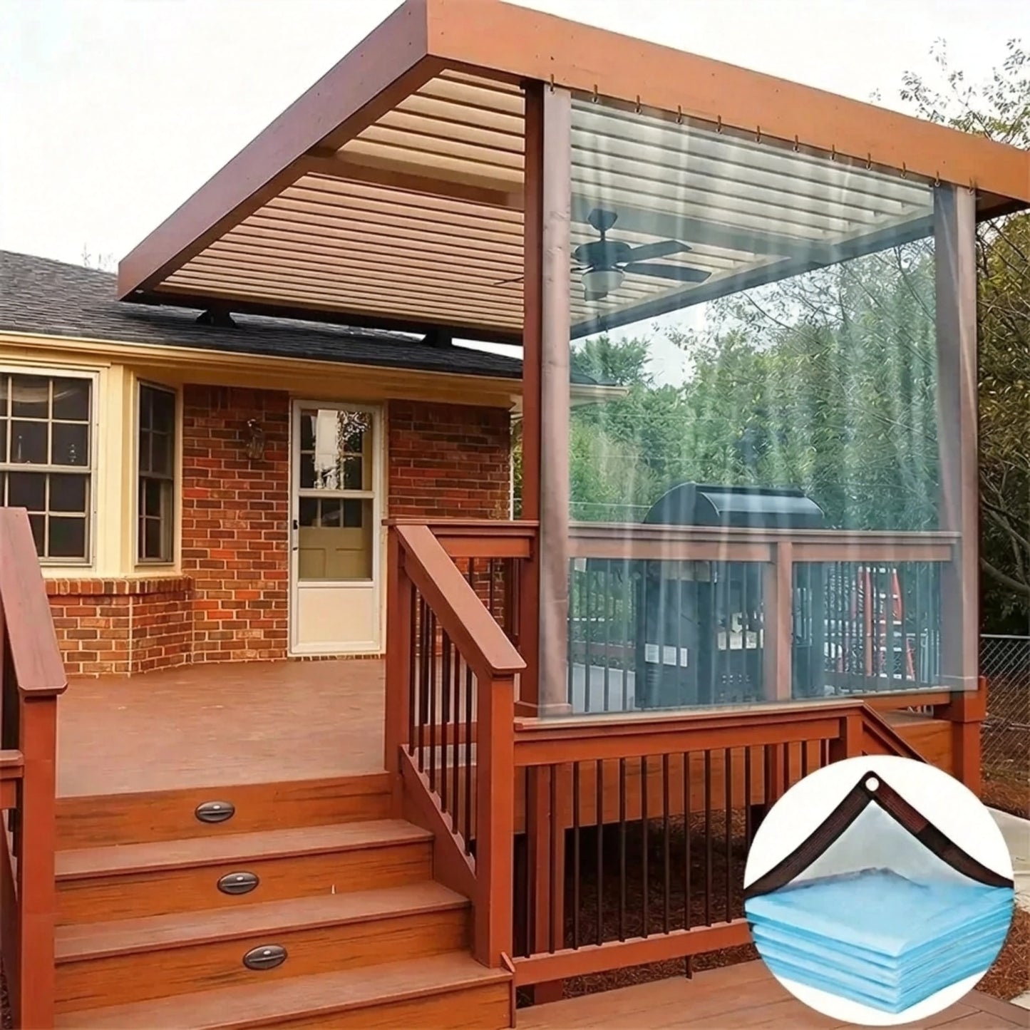 Clear Waterproof Tarp with Grommets Clear Vinyl Rain Cover