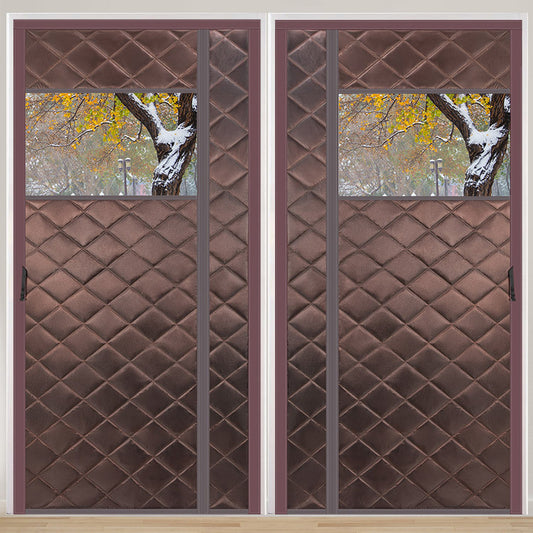 Customizable Magnetic Thermal Insulated Door Curtain with Window
