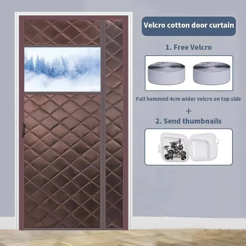 Customizable Magnetic Thermal Insulated Door Curtain with Window