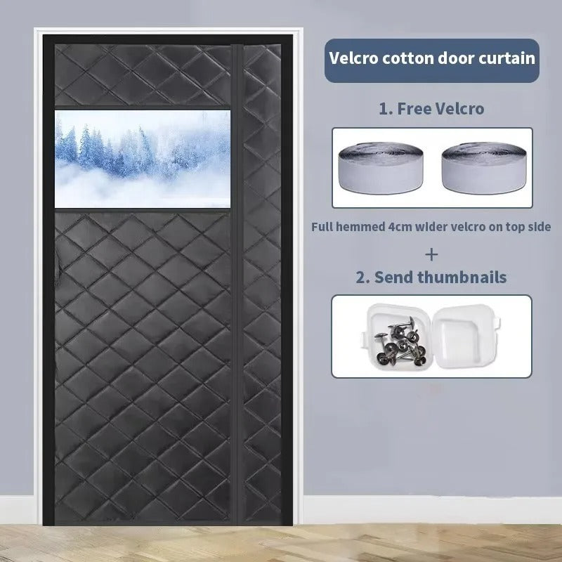 Customizable Magnetic Thermal Insulated Door Curtain with Window