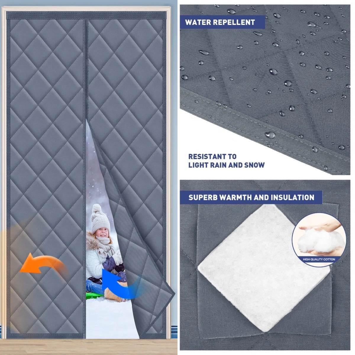 Customizable Magnetic Thermal Insulated Door Curtain
