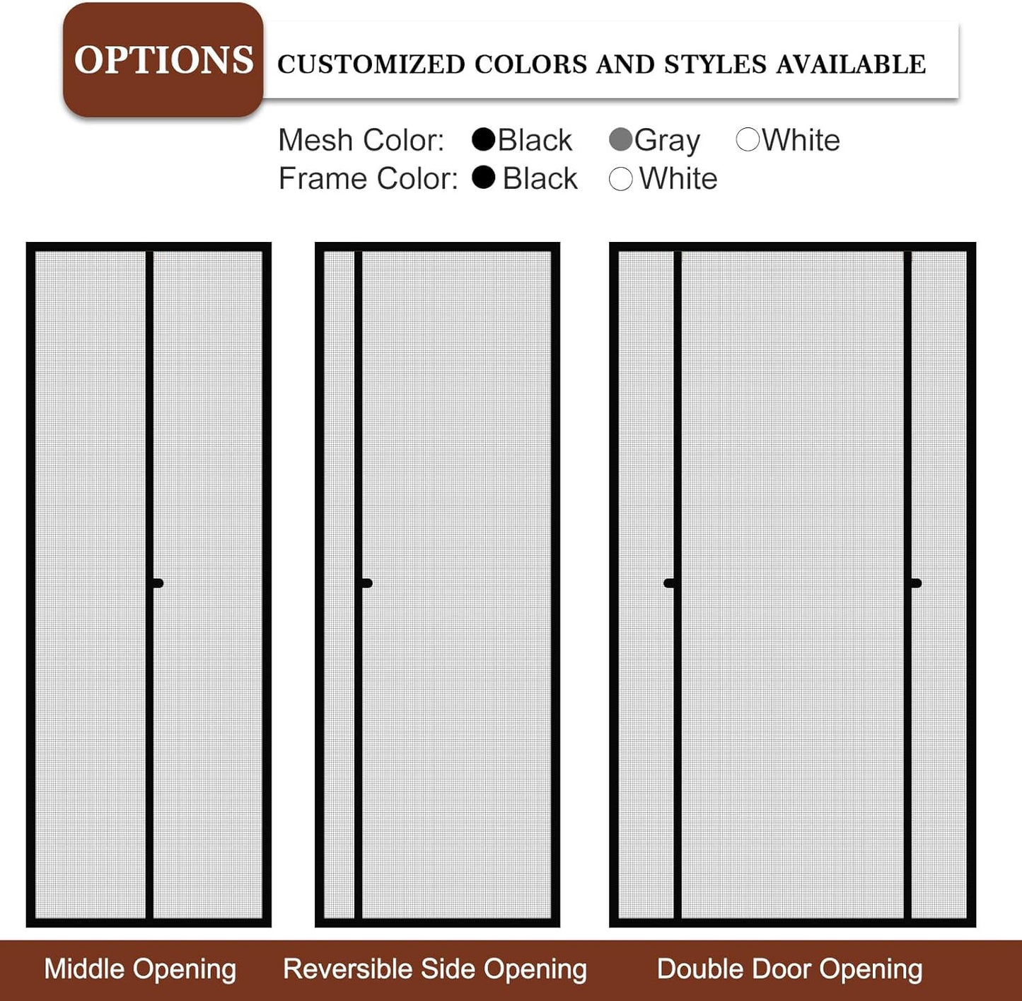 Customized Magnetic Screen Door Double Door Opening