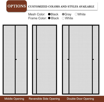 Customized Magnetic Screen Door Double Door Opening
