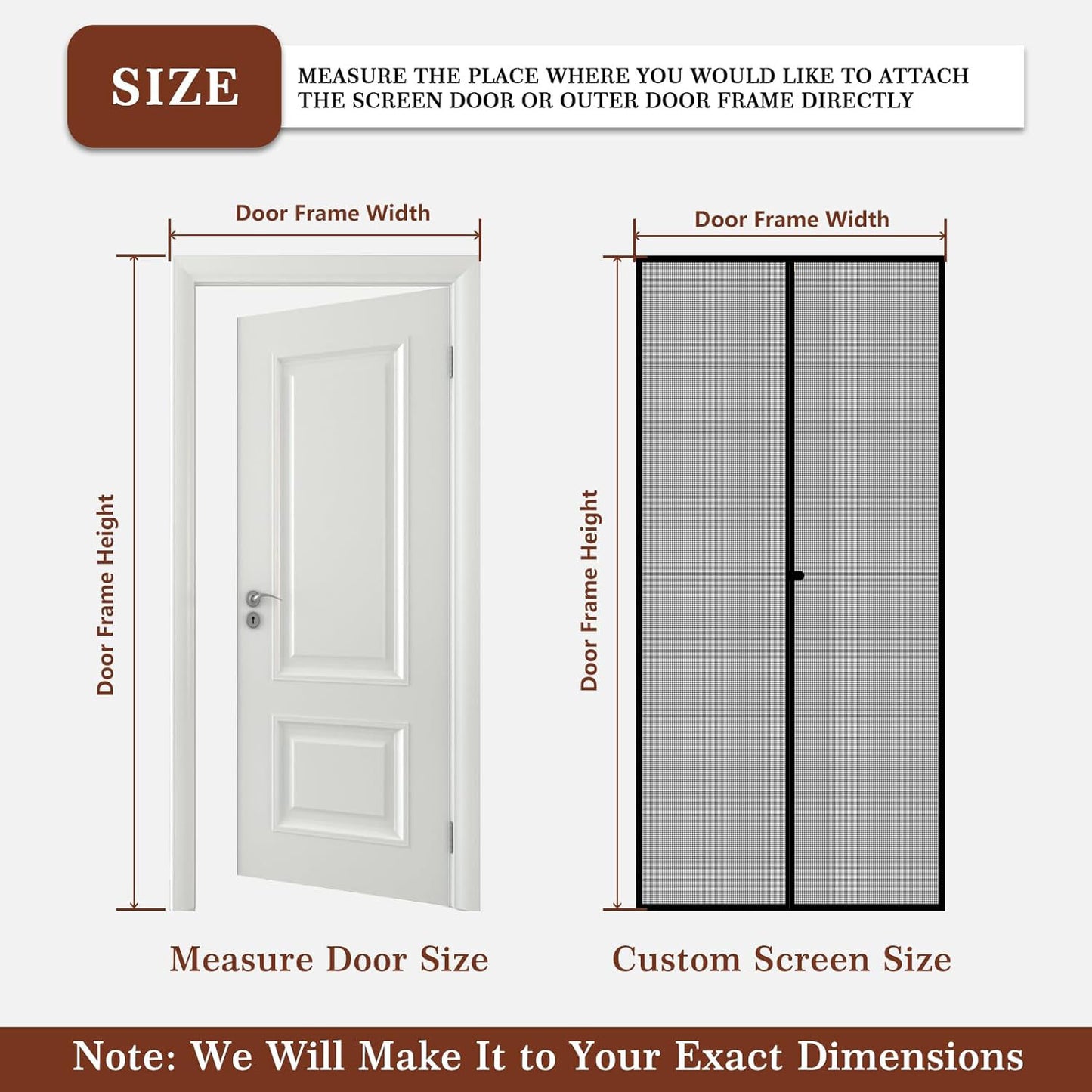 Customized Magnetic Screen Door Double Door Opening