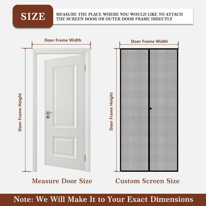 Customized Magnetic Screen Door Double Door Opening