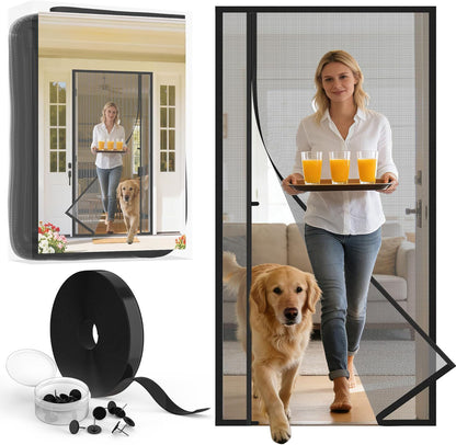 Customized Magnetic Screen Door Reversible Side Opening