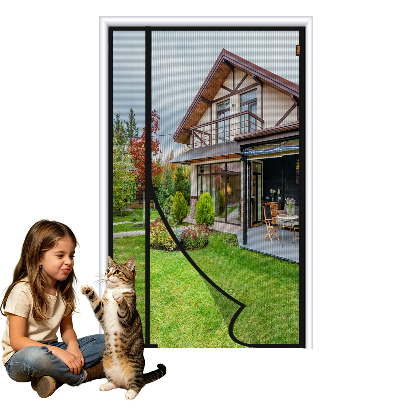 Customized Magnetic Screen Door Reversible Side Opening