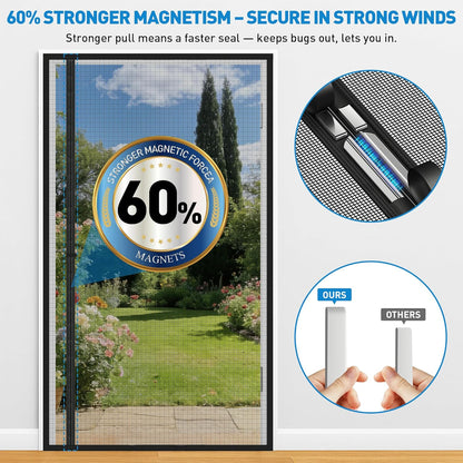 Customized Magnetic Screen Door Reversible Side Opening