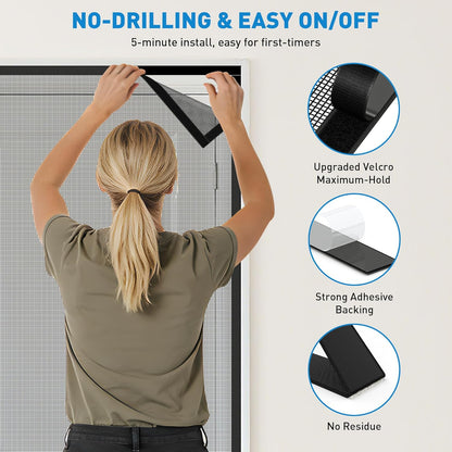 Customized Magnetic Screen Door Reversible Side Opening