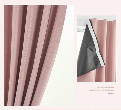 No Drill Full Blackout Curtain with Self‑Adhesive Hook and Loop Tape