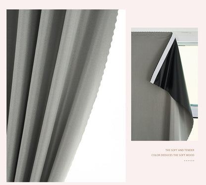 No Drill Full Blackout Curtain with Self‑Adhesive Hook and Loop Tape
