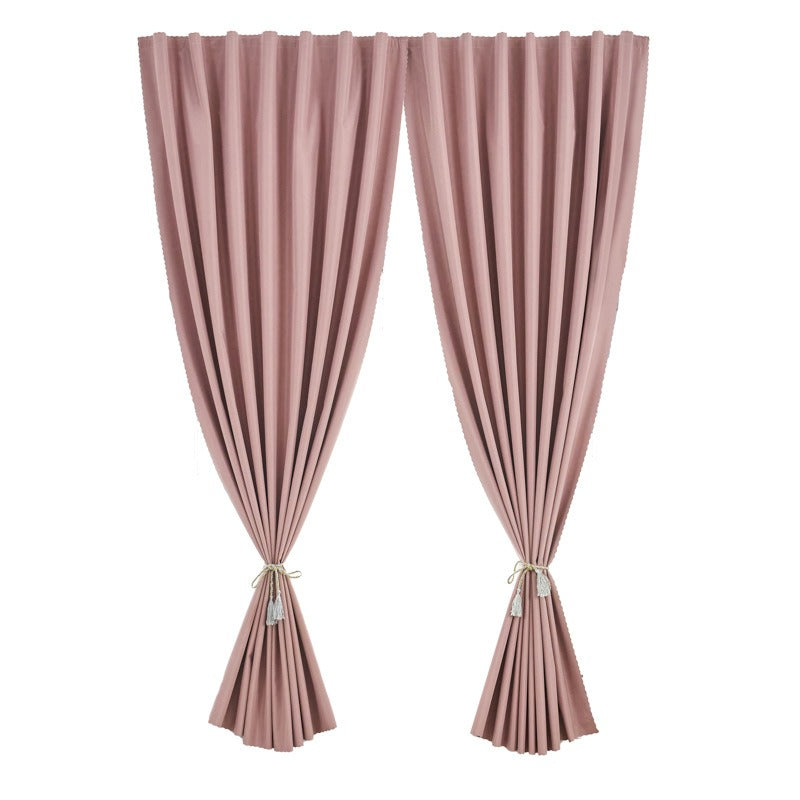 No Drill Full Blackout Curtain with Self‑Adhesive Hook and Loop Tape